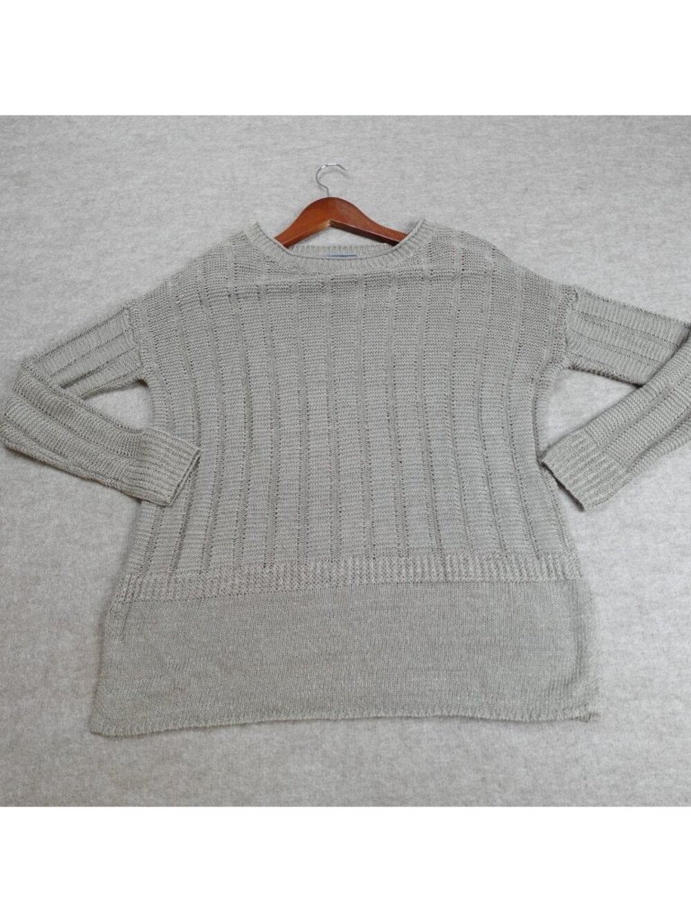 Vince Womens Sweater XS Beige Gray 100% Linen